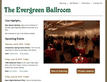Tablet Screenshot of evergreenballroom.com